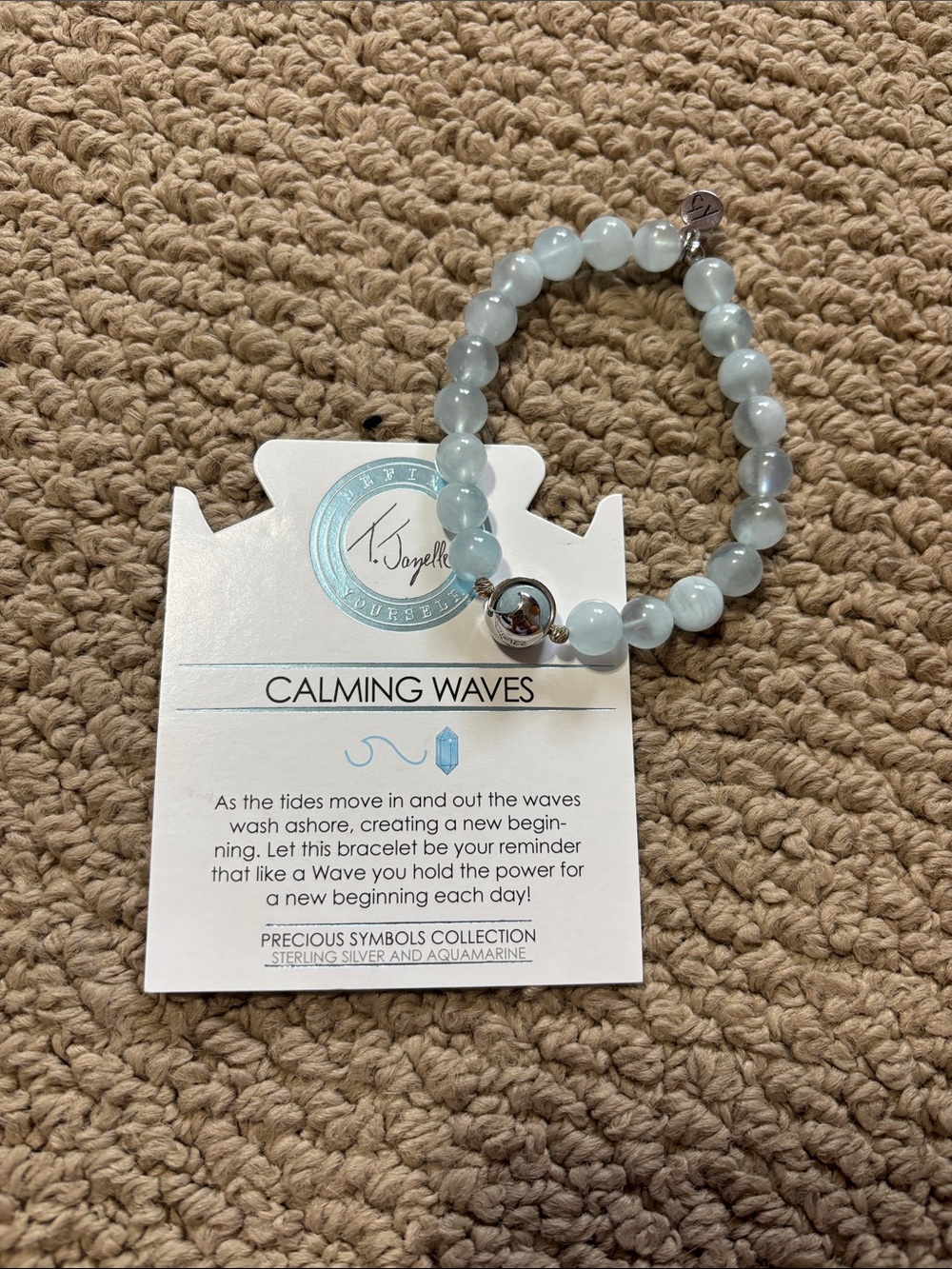 Calming Waves Aquamarine Beaded Bracelet - Light Blue